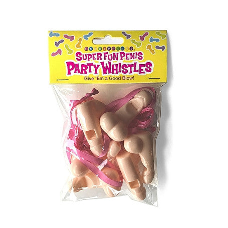 FISCHIETTI DIVERTENTI SUPER FUN PENIS PARTY WHISTLES 6 PACK