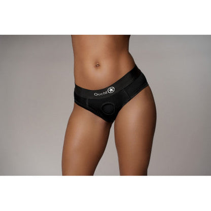 SLIP CON VIBRAZIONE VIBRATING STRAP-ON HIGH-CUT BRIEF BLACK