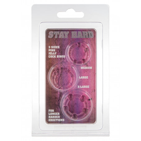 ANELLI FALLICI ROSA STAY HARD - THREE RINGS