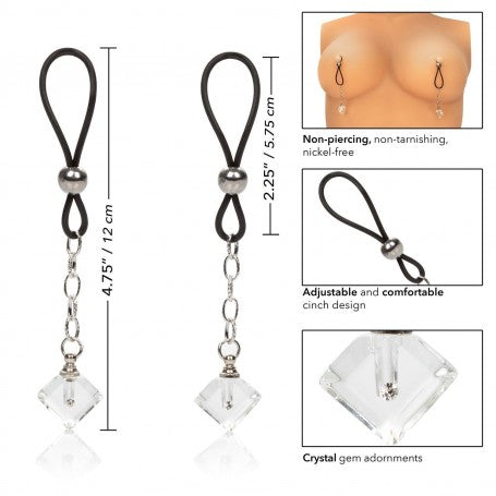 STRINGI TIRA CAPEZZOLI NIPPLE CLAMPS STIMOLATORE PINZE FETISH KIT SET SEXY PER BONDAGE DIAMOND