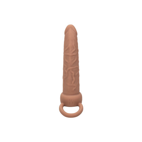 VIBRATORE REALISTICO STRAP ON RECHARGEABLE DUAL PENETRATOR CARAMEL